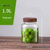ZISIZ 1900ml Glass Storage Jar with Acacia Wood Lid