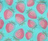 oneOone Cotton Flex Aqua Blue Fabric Strawberry Fruit Sewing Craft Projects Fabric Prints By Yard 40 Inch