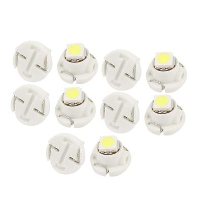 10 יחידות נורת LED לרכב נורת LED לתאורה פנימית לבנה לרכב T4.7 5050 SMD LED
