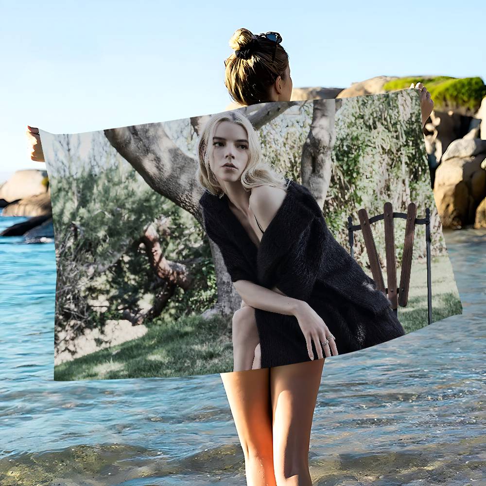 A-Anya Taylor-JoyS Microfiber Beach Towel Absorbent Quick dry Soft Yoga Swimming Resort Mountain Climbing Towel