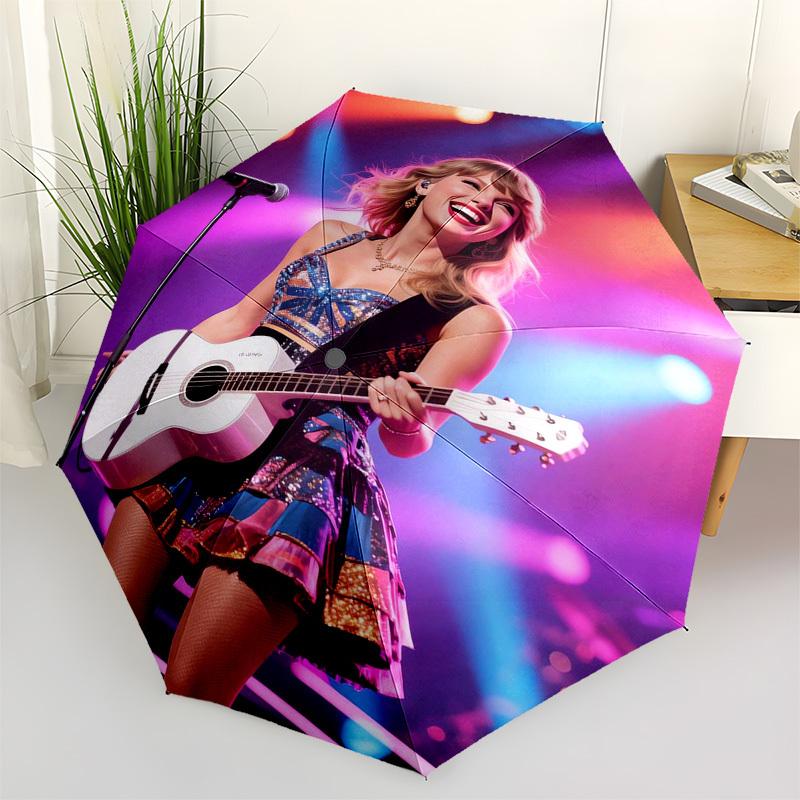 

Taylor Swift Themed Automatic Opening and Closing Umbrella, Compact Travel Umbrella, Lightweight and Portable, Suitable for Beach Commuting
