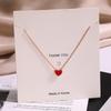 Minimalist Black and Red Heart Titanium Steel Necklace for Women - Exquisite Clavicle Chain In Popular Xiaohongshu Style