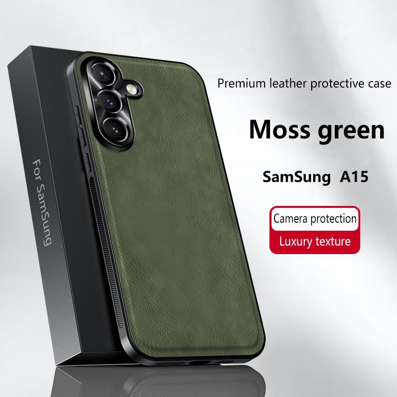 For Samsung Galaxy A15 4G 5G Case Magnetic Elegant Leather Wear-Resistant Lens Fully Covered Non-Slip Grip Edge Cover Shell