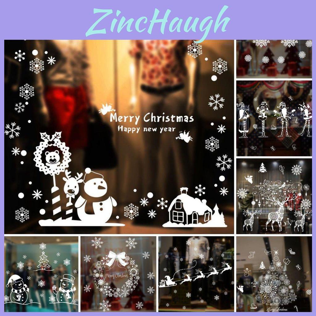 Merry Christmas Window Stickers Featuring Removable And Reusable Santa Designs For Home Decor