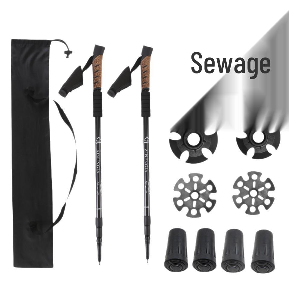 Outdoor Hiking Poles Set: 2-Piece Aluminum Alloy Trekking Poles with Cloth Bag.
