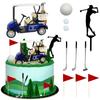 Decorazioni per Torta da Golf Direzione Torta Blu Topper da Torta Giocatori di Golf con Carrello Bandierina Pallina da Golf Sport Tema Golf Festa Fornitura