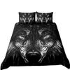Wolf Howl Under The Moon Three-Piece 3D Digital Printing Quilt Cover Pillowcase Bedding