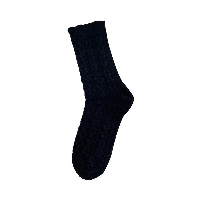 Damskie Jesienno-Zimowe Dodaj Aksamit Grube Ciepłe Retro Skręcane Kolorowe Skarpetki Rurki do Spania