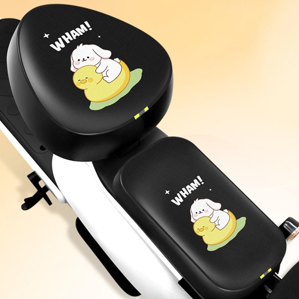 PU Electric Bicycle Seat Cover Cartoon Waterproof Motorcycle Cushion Cover Breathable Sun Protection Scooter Seat Protector