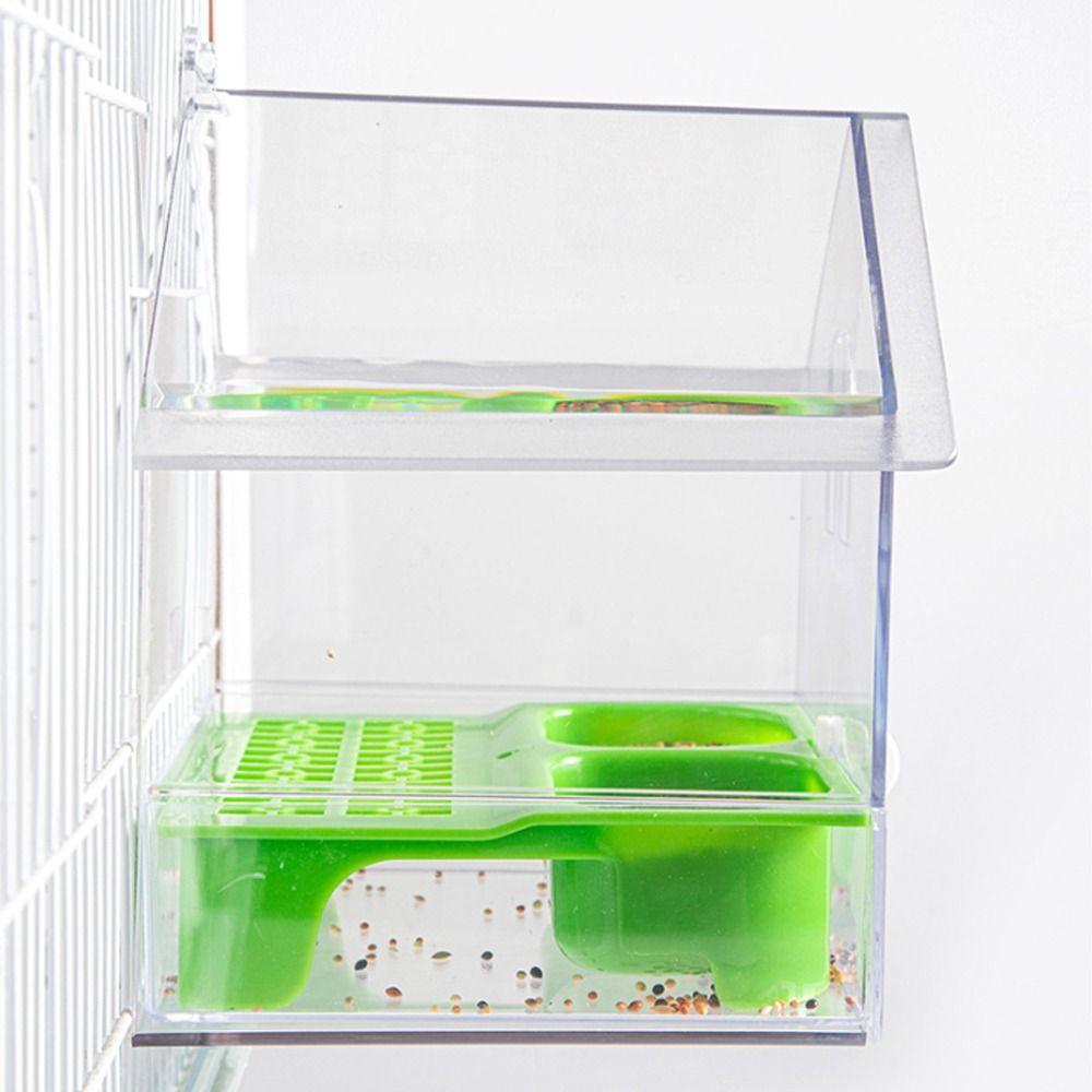 Transparenter Hängender Papageienfutterspender Verhindert Streuung Vogelbad Wellensittich Badewanne Leicht zu Reinigen
