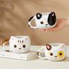 430ml Cartoon Cat Ceramic Mug With Spoon Creative Cute Coffee Milk Tea Breakfast Cup Drinkware Novelty Gifts