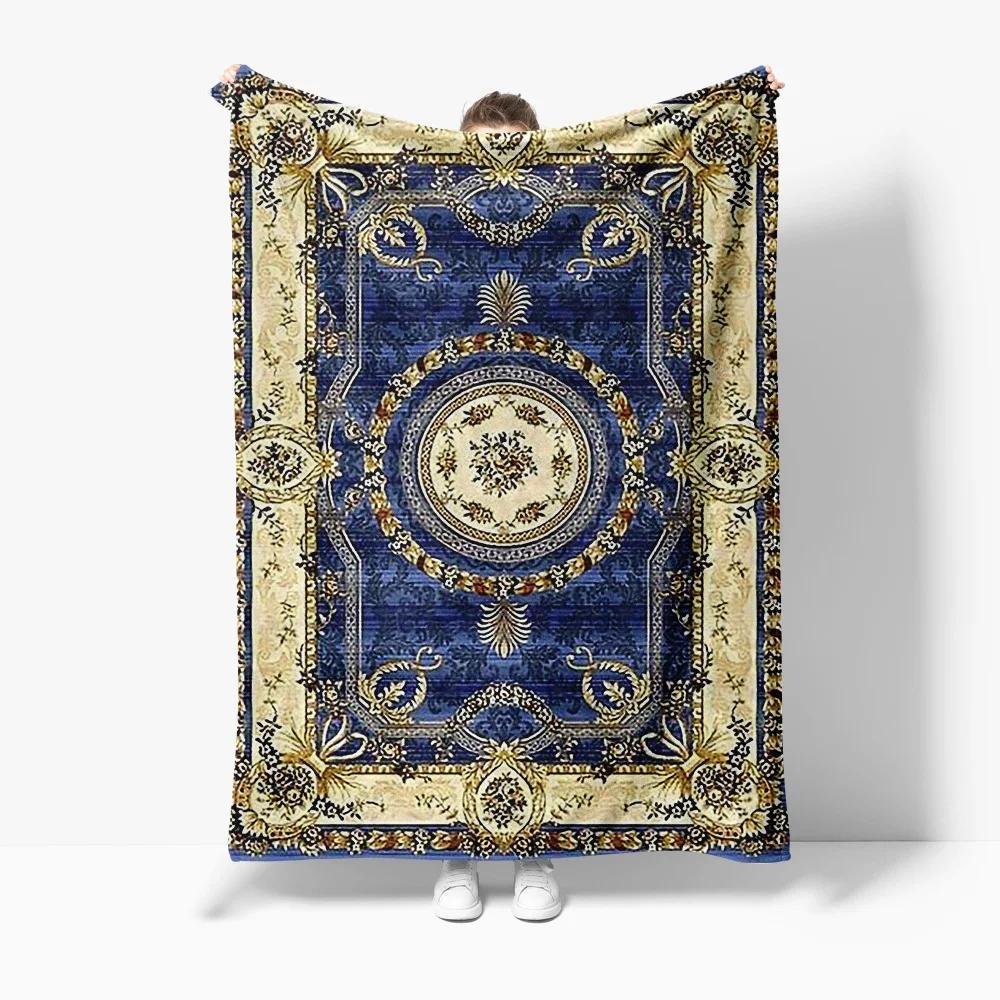 

Embossed Royal Velvet Throw Blanket Luxurious Gold Floral Design for Sofa Bed Living Room Decor Gift 40x50inch 101x127cm