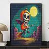 Pumpkin Skeleton Witch 5D Diamond Full Diamond Art Painting Kit Diamond Painting Home Decor Moonscape Wall Art DIY Craft Gift