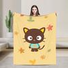 Warm Soft Blanket Child Picnic Cute Chococats Throw Blanket Black Cat Flannel Bedspread For Couch Chair Fashion Sofa Bed Cover