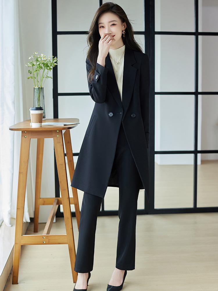 Damen Midilanger Roter Trenchcoat Anzug - High-End Businesskleidung für Herbst/Winter 2025