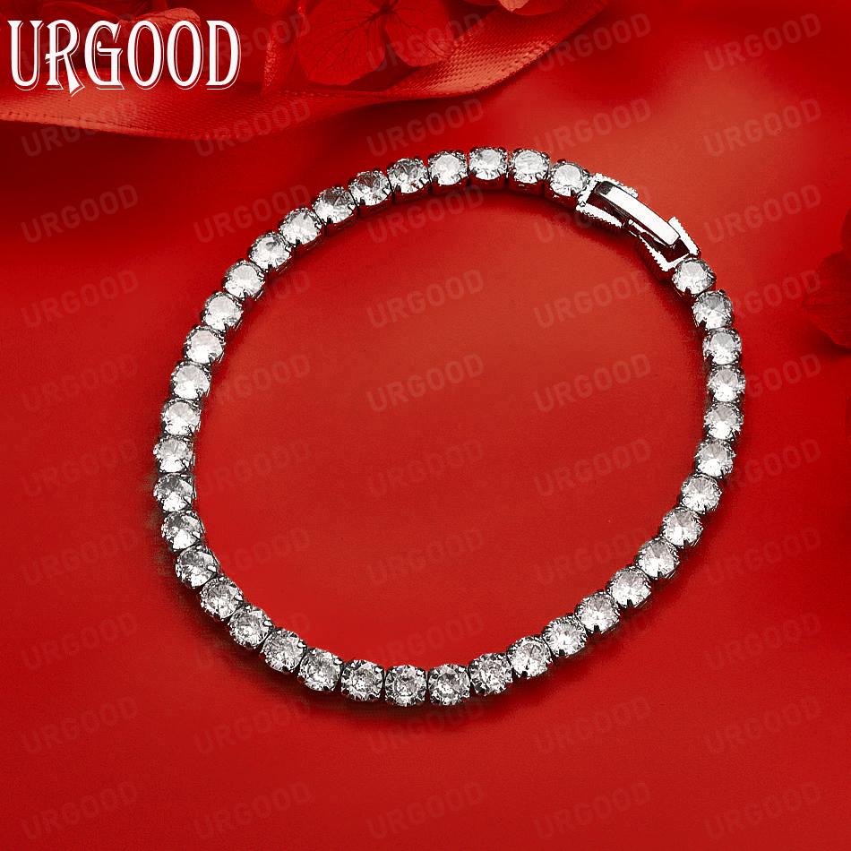 

925 Sterling Silver Fashion Jewelry 16-23cm AAA Zircon Square Bracelet 16CM