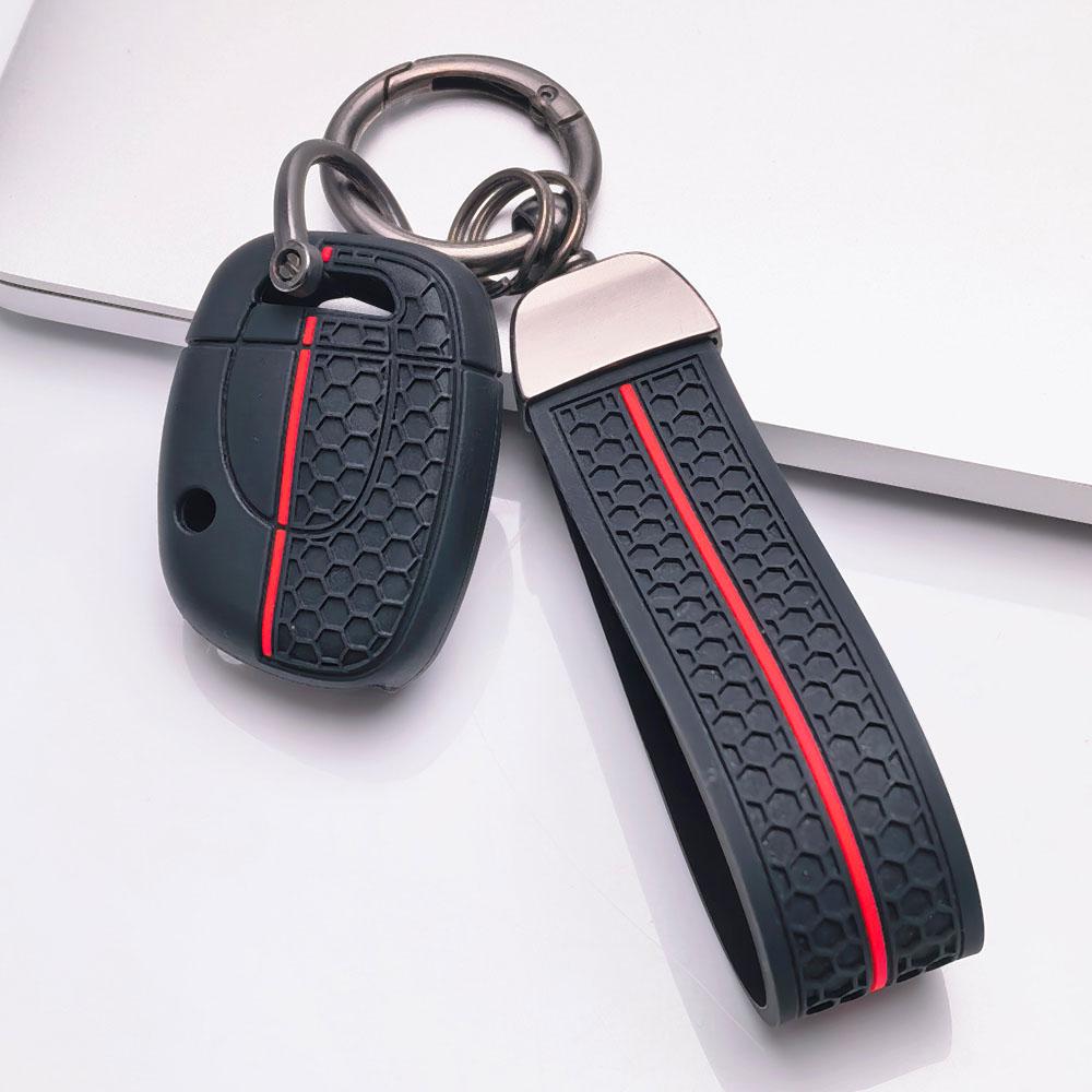 Premium Silikon Bilnyckelskal För Renault Clio Megane Kadjar Captur Koleos Arkana Med Nyckelring Mjuk Silikon Bilinteriörtillbehör