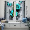 2Pcs Teal Rose Curtain Turquoise Floral Raindrops Art Window Drapes Suitable For Bedroom Bathroom Living Room