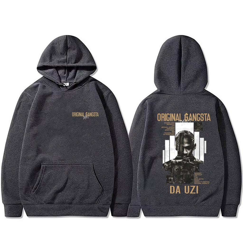 Rapper DA Uzi Original Gangsta Album Graphic Hoodie Men Women Hip Hop Fashion Pop Music Tracksuit Men's Hoodies