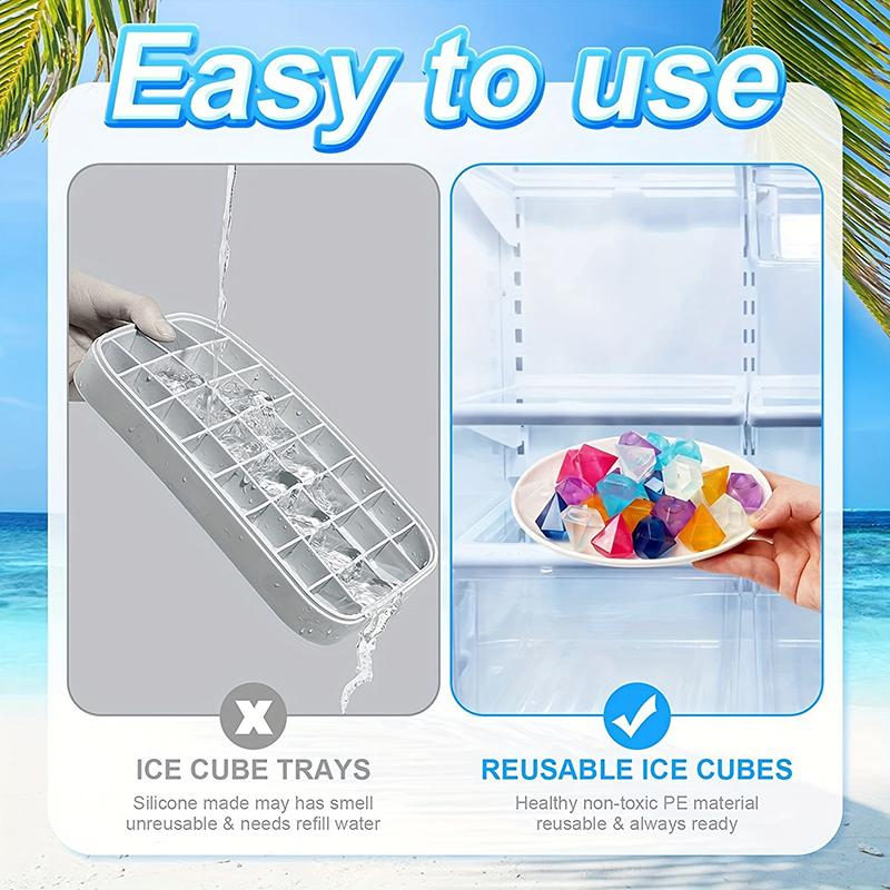 24 Pezzi/Set Cubetti di Ghiaccio Riutilizzabili per Whisky Pietre Resistenti all'Usura Estive Cubetti di Ghiaccio per Whisky Accessori in Plastica