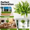4PCS Outdoor Fake Plants - Small Fake Plants for Outside Fake Plant Artificial Greenery Outdoor Decor for Patio Wall Apartment Home Front Porch Decor