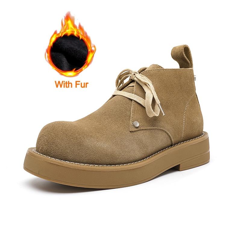 

Fashion Real Leather Men Casual Luxury Boots British Retro Short Shoes Outdoor Tooling Desert Boots Classics Comfy Anti-slip Ankle Boots 44