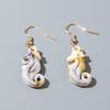 Exquisite Compact Beach Vacation Style Acrylic Starfish Shell Pendant Earrings for Women Jewelry Gifts, Daily Matching Earrings