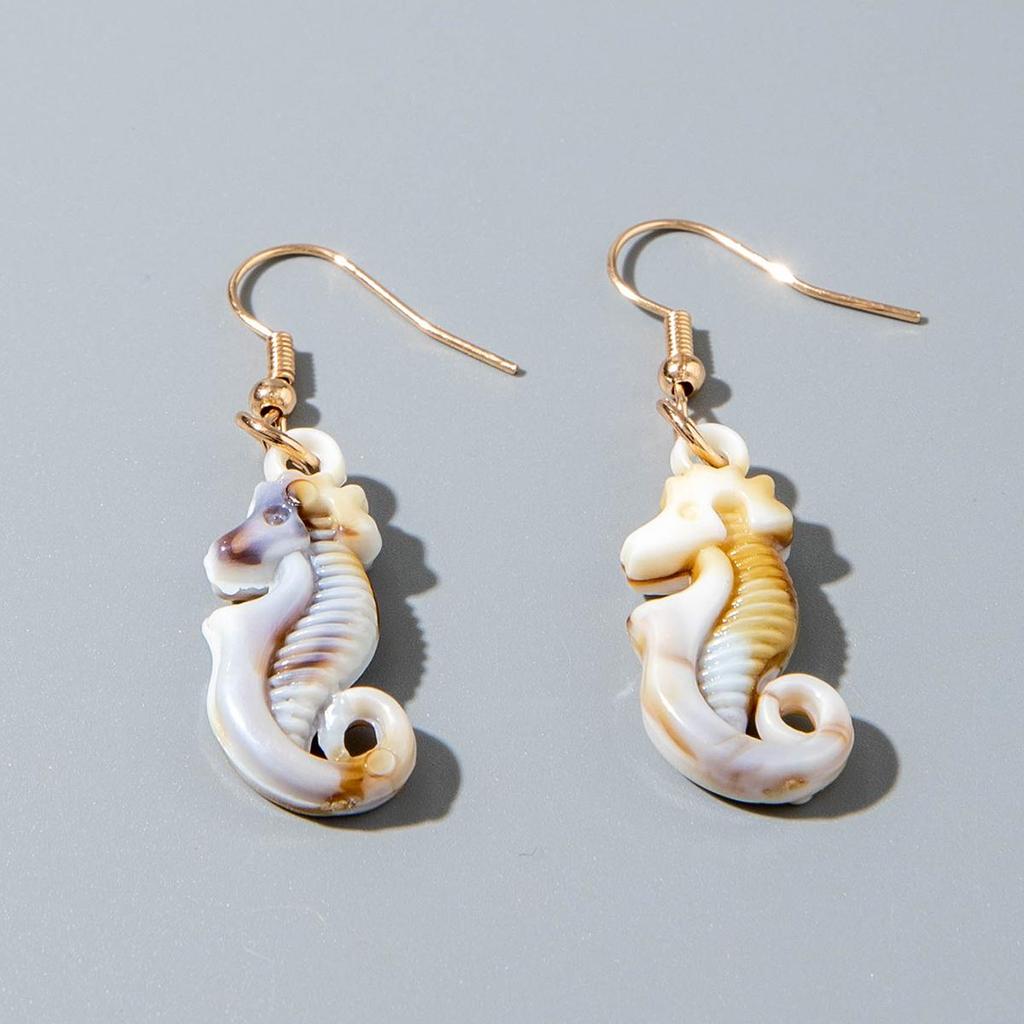 Exquisite Compact Beach Vacation Style Acrylic Starfish Shell Pendant Earrings for Women Jewelry Gifts, Daily Matching Earrings