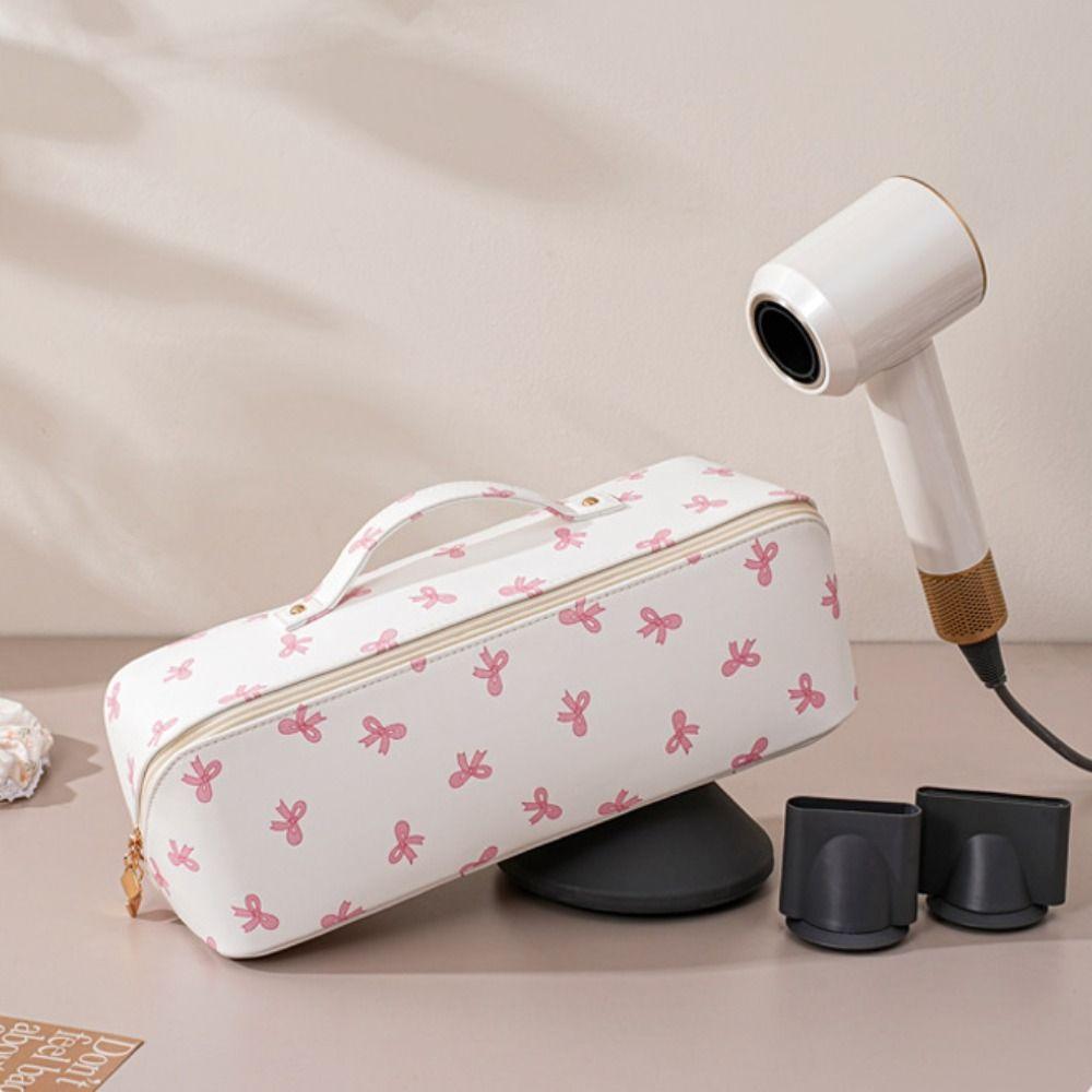 Large Capacity Hair Dryer Storage Bag PU Leather Carrying Case New Curler Storage Bag  Travel Use