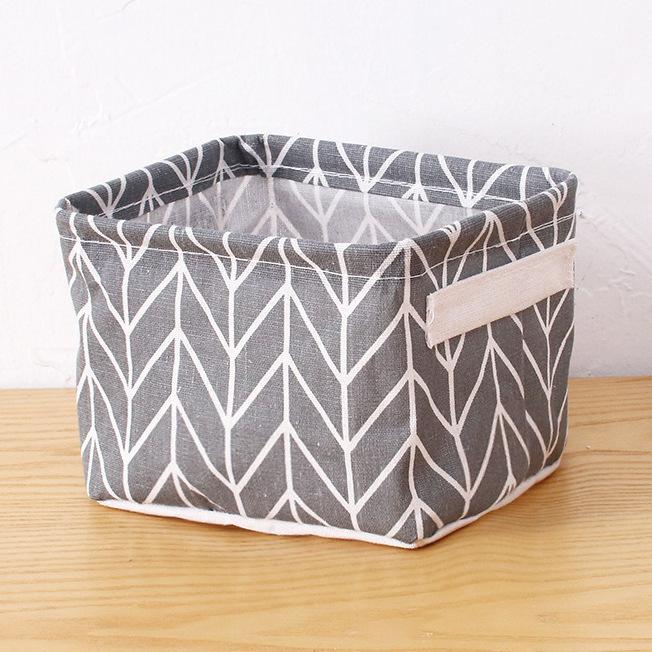 

10 Styles Linen Desktop Storage Basket Sundries Storage Box Multicolor Underwear Cosmetic Organizer Office Stationery Organizer