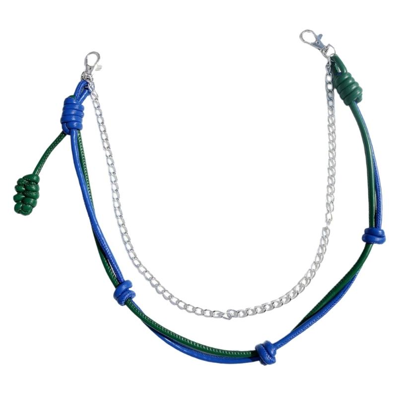 Vintage PU Leather Keychain Handwoven Rope Bag Charm Sturdy Braided Accessory Gift for Women