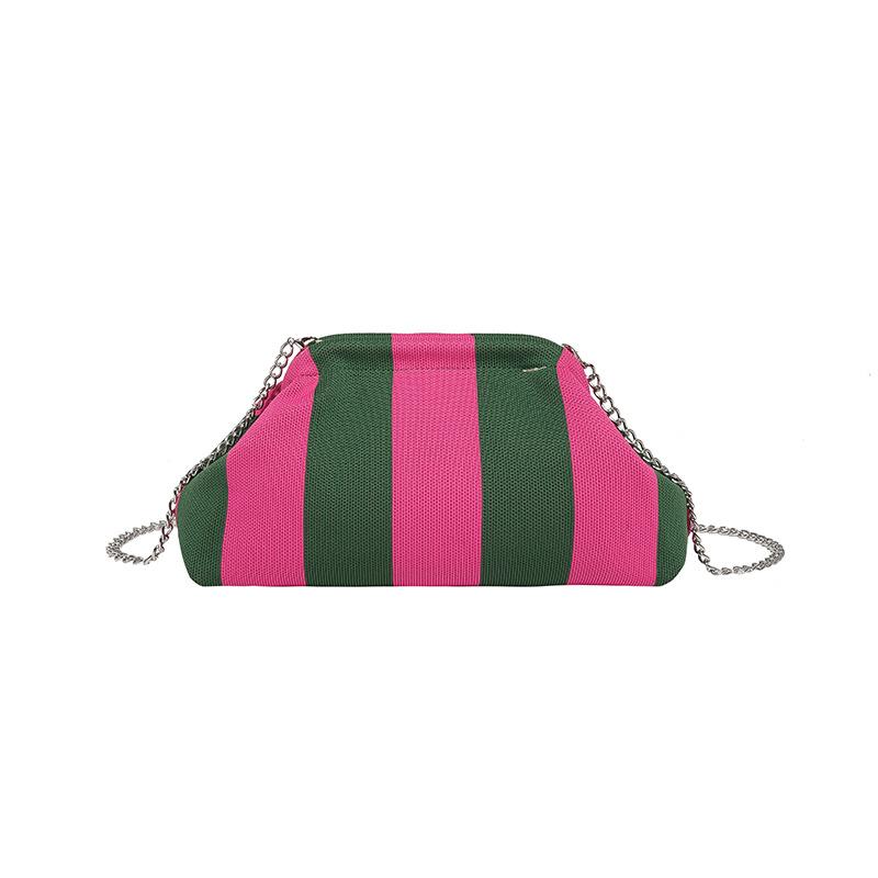 

New Beach Shoulder Bag Cloud Knitted Bag Girls Messenger Bag Fashion Versatile Striped Bag Cosmetic Bag Flying Knitted Bag зелёный