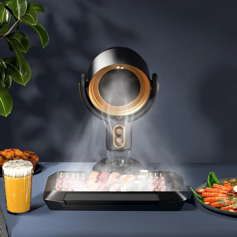 Portable Desktop Range Hood Rechargeable Air Filter Kitchen Exhaust Fan for BBQ Hot Pot Indoor Cooking Tabletop