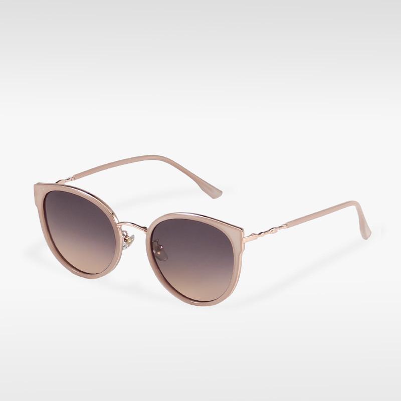 P28237 Stylish Cat Eye Sunglasses Women White Frame High-end Ins Big Face Slimming Sunscreen Personality Sunglasses StyleG