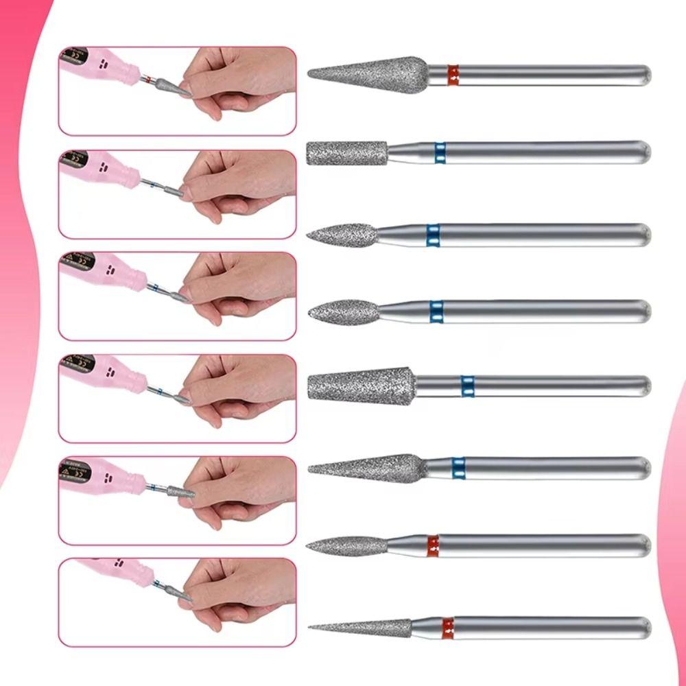 10Pcs Russian Style Nail Art Drill Bit Kits Cuticle Nail Grinding Bits  for Manicure Machine