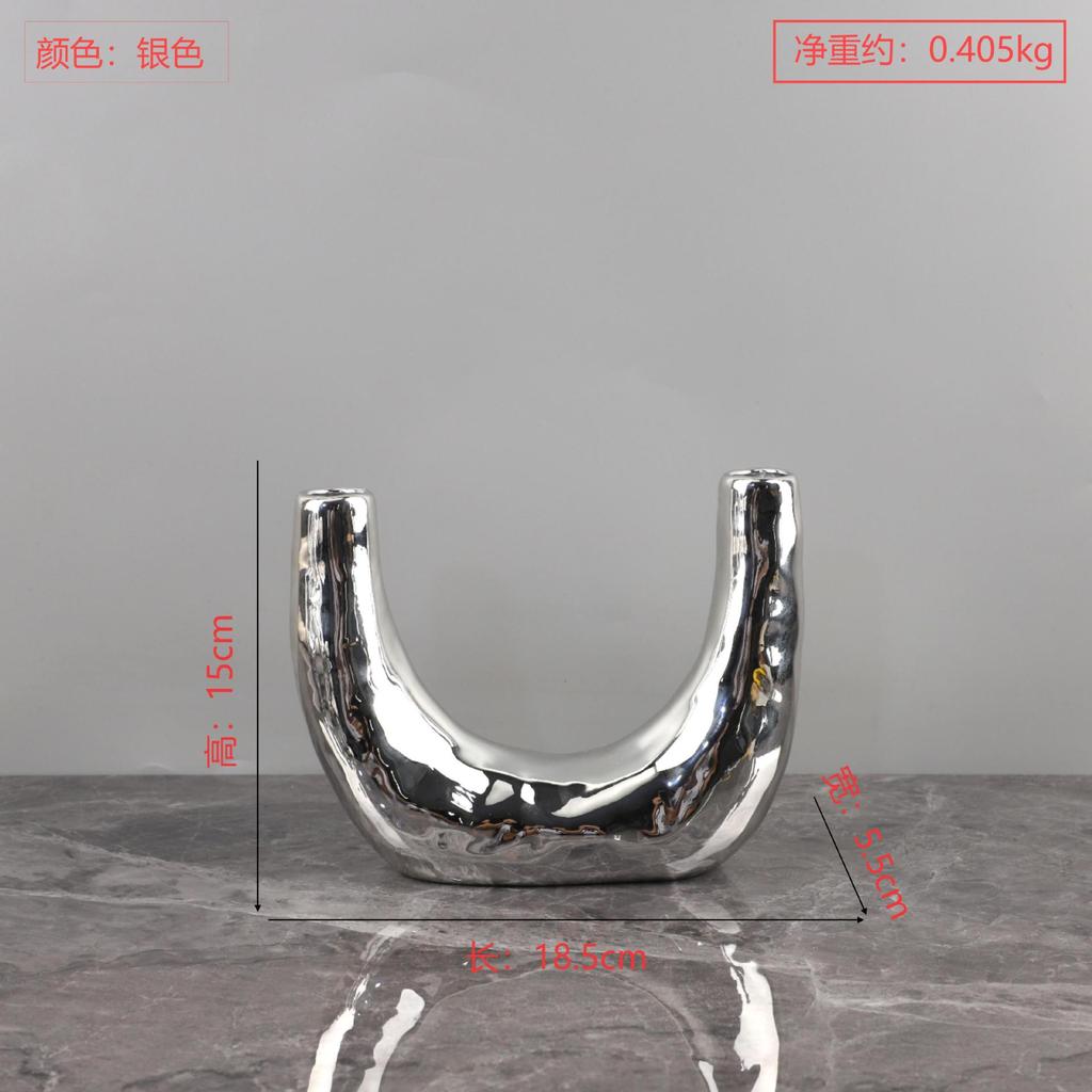 Sølv Resin Lysestake Kandelaber Geometrisk Vinding Lysestake Bryllupsbordpynt Hjemmedekorasjonstilbehør