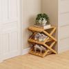 Wooden Folding Shoe Rack No Assembly 2/3/4/5/6/7 Tiers Bamboo Corner Shoe Rack Hallway Entryway Small Space Shoe Organizer Shelf