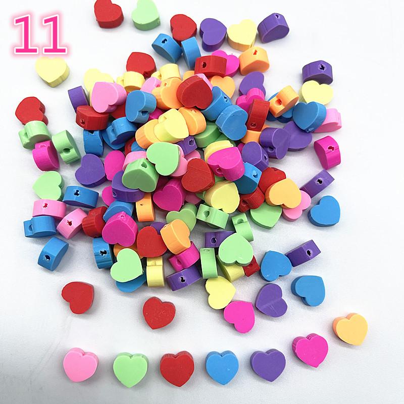 30pcs 10mm Heart Shape Fruit Beads Polymer Clay Beads Spacer Loose Beads for Jewelry Making DIY Bracelet Earring