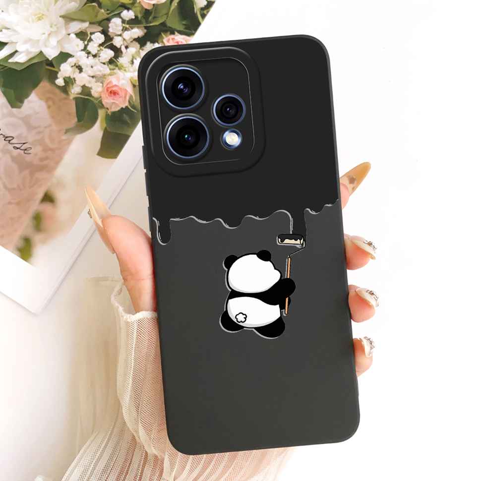 For Oppo Reno15 5G Case CPH2825 ilicone Back Cover For Oppo Reno 15C Reno15c 5G Cute Panda Cartoon Phone Cases Shockproof