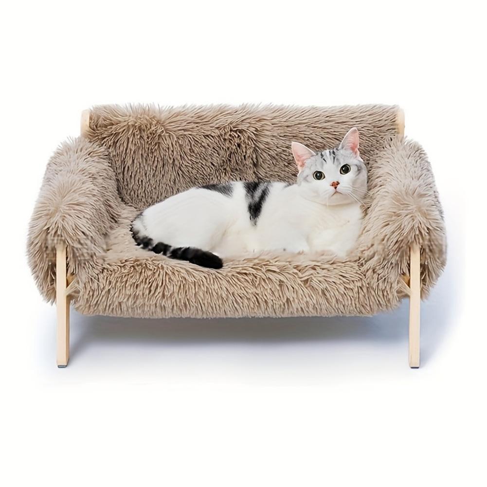 Raised Cat Bed with Removable Mattress Cover Pet Sofa Lounging Bed Pet Couch Bed Suitable for Kitty Puppy Or Small/Medium Animal