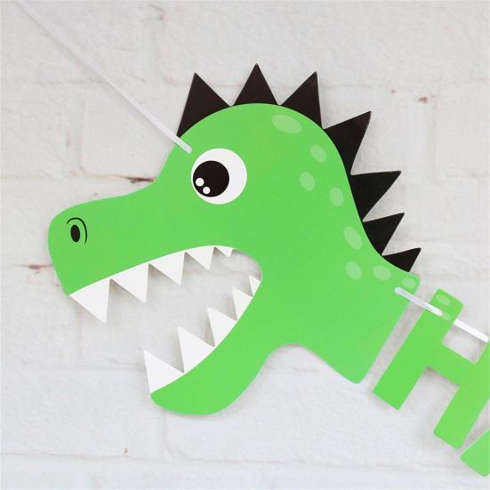 Banner Flag Kreatives Feiern Unvergängliches Cartoon Dinosaurier-Themenbanner Dekoration für Zuhause