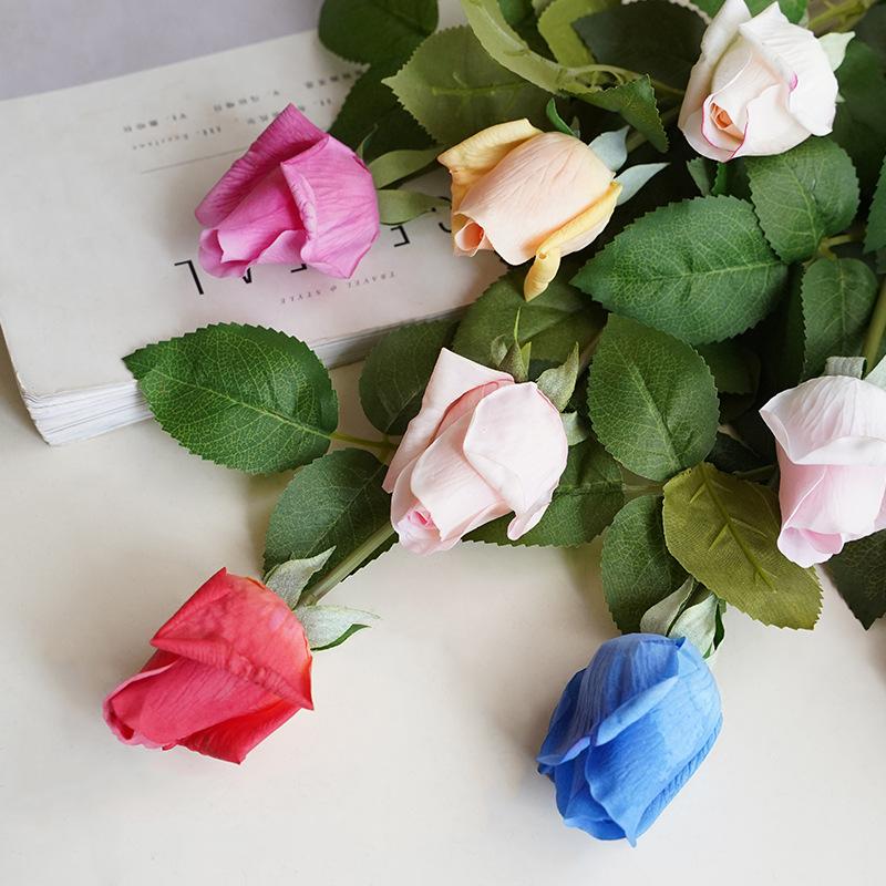 Moisturizing Rose Simulation Flower Single Lover Rose Home Decoration Valentine's Day Gift Rose Bud Bud