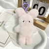 Cute Fluffy Bear Bunny Plush Keychain Soft Cartoon Animal Doll Pendant for Backpack Handbag Decor Kids Birthday Gift