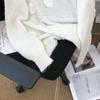 Small Fresh Round Neck Pullover Sweater for Women Loose Sweater Autumn/Winter 2023 Japanese Mid Length Knitted Pullover Female