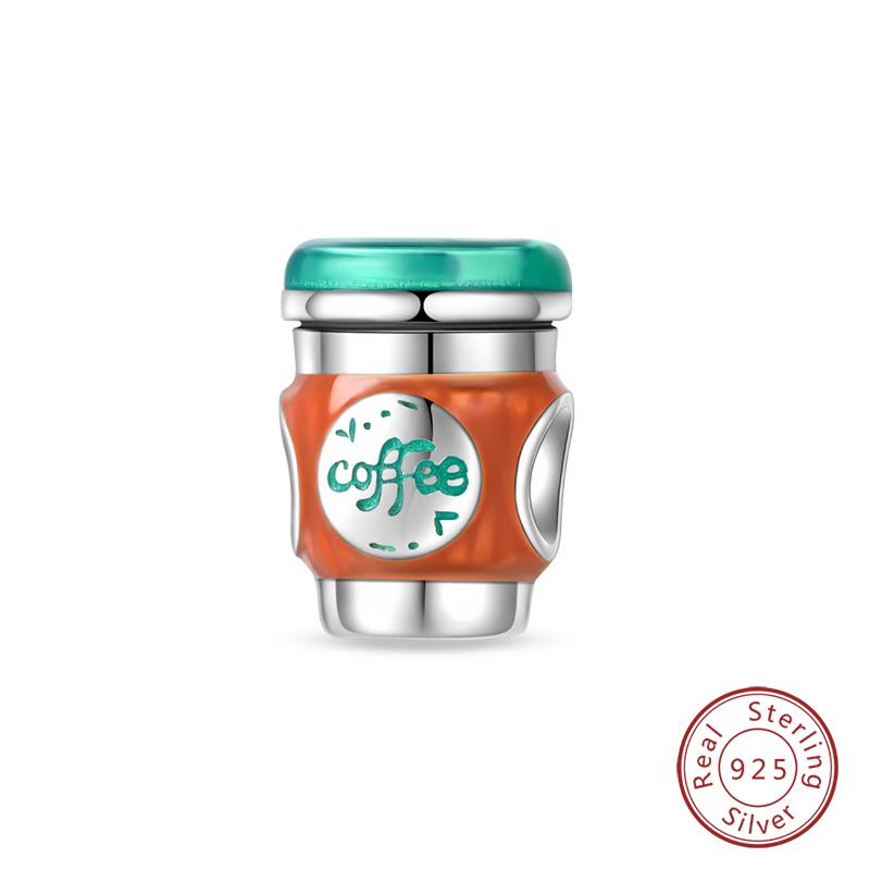 Copper Little Bear Soft Candy Coffee Strawberry Cake Afternoon Tea Charms Beads Fit Qikaola Bracelets Diy Jewelry