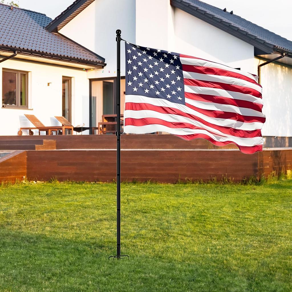 In Ground Flag Pole For Outside House Heavy Duty Flag Pole Holder Height Heavy Duty Residential Flagpole For Backyard Lawn Patio