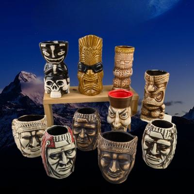 Halloween Schädelbecher Totembecher Hawaiianischer Kreativbecher Keramikbecher