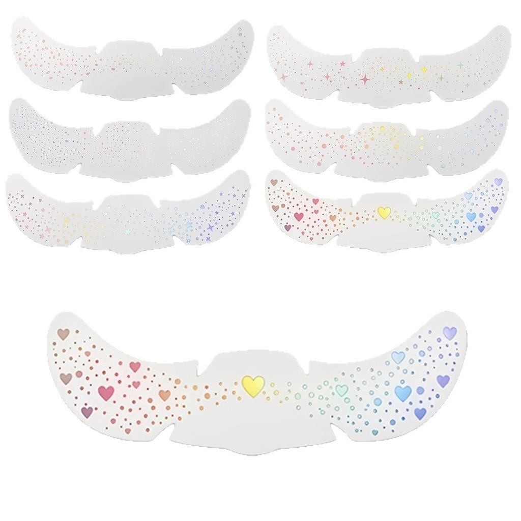 5/10pcs Shiny Freckle Stickers, Rainbow Heart-shaped Star-pattern Temporary Stickers for Makeup Decoration