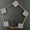 Exquisites Vierblättriges Kleeblatt Armband für Damen Fünf-Blüten Armband Zweiseitiges Natürliches Weißes Perlmutt und Karneol Armband