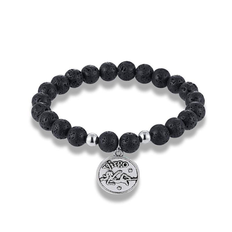 Jewelry Bracelet 12 Constellations With Volcanic Stone Couple Bracelet